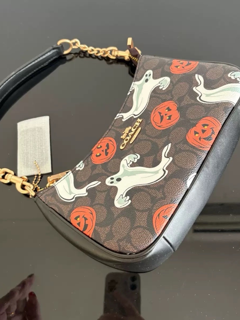 Coach Teri Bag Signature Canvas Halloween Ghost Pumpkin - Picture 3 of 10